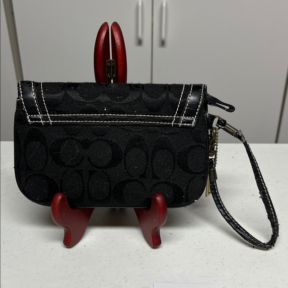 Coach Black and Gold Wristlet